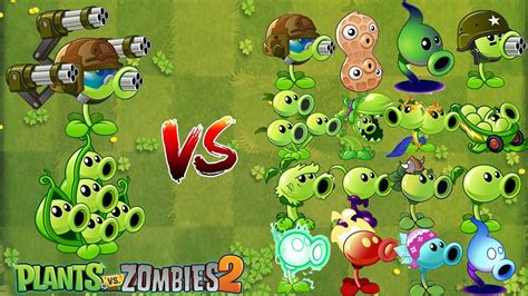 Pvz 2 Gameplay Gatling Pea And Pea Pod And All Peashooters Level 1 Challenge Which Plants Best