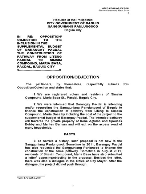 Opposition Objection | PDF | Eminent Domain | Common Law