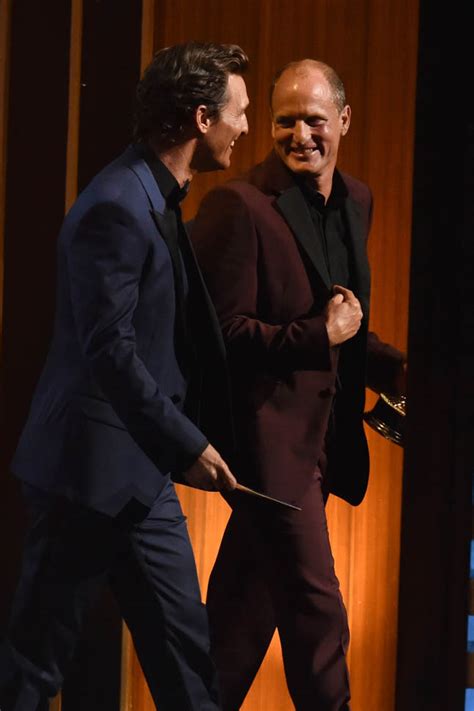 Matthew McConaughey and Woody Harrelson present at the 2014 Emmy Awards ...