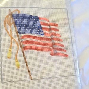 Bucilla Painted Needlepoint Kit Liberty Bell And American Flag