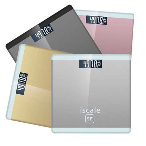 Iscale Digital Lcd Electronic Tempered Glass Bathroom Weighing Scale