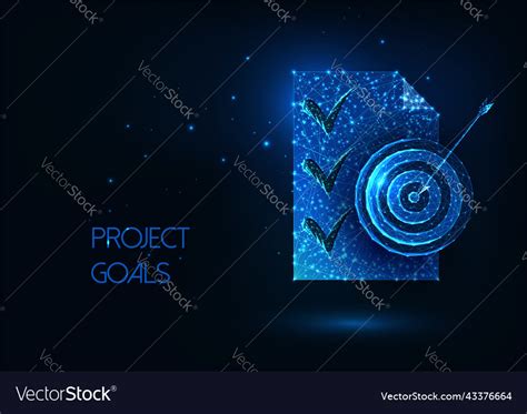 Project goals concept with document and target Vector Image