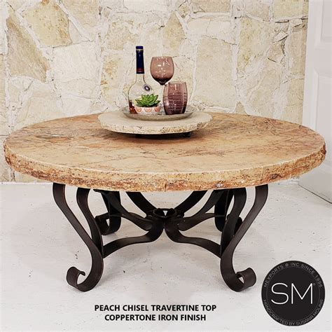 Round Natural Travertine Coffee Table. Handcrafted Luxury Furniture ...