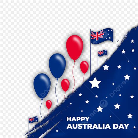 Feliz D A De Australia Banderas Y Globos Fondo Png Transparente Png