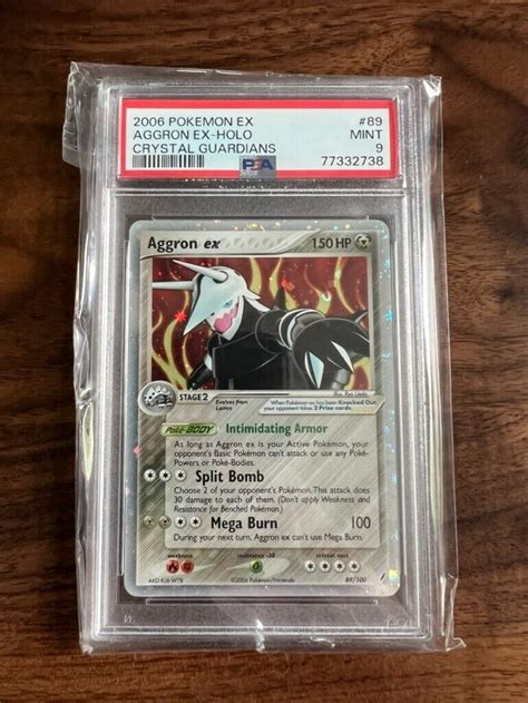 PSA 9 Mint Pokémon TCG Aggron EX EX Crystal Guardians 89 100 Holo Holo