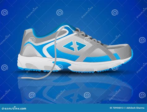 Stylish Blue Sneaker Sports Shoe Vector Illustration Stock Vector