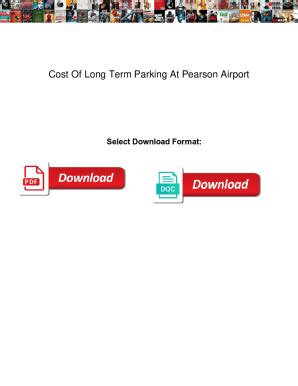 Fillable Online Cost Of Long Term Parking At Pearson Airport. Cost Of ...