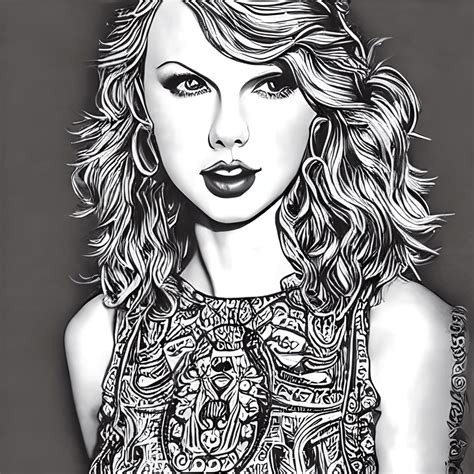 Taylor Swift Coloring Page Free Printable Sheet Taylor Swift Taylor