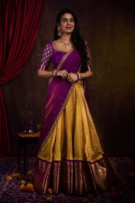 Pattu Lehenga Half Saree Artofit