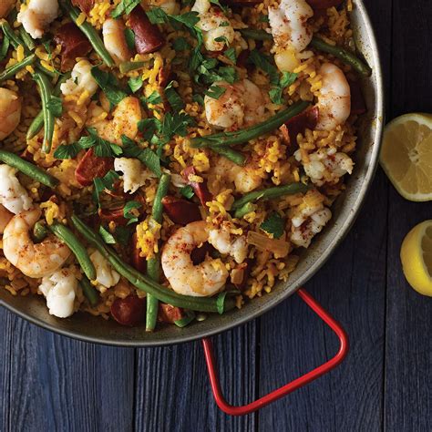 Seafood & Spanish Chorizo Paella Recipe from H-E-B