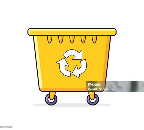 Yellow Recycling Garbage Can Stock Illustration Download Image Now