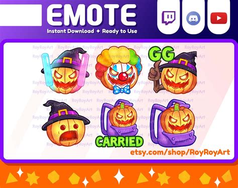 Halloween Twitch Emotes Scary Pumpkin Emotes Pack Rave Light Sticks