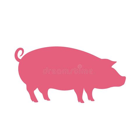 Pig Black Silhouette. Farm Animals Symbol Stock Vector - Illustration ...