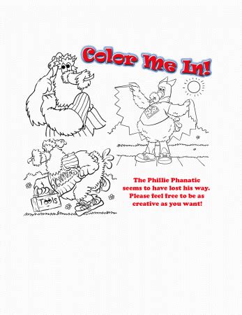 Philadelphia Phillies Phanatic Coloring Page Sketch Coloring Page