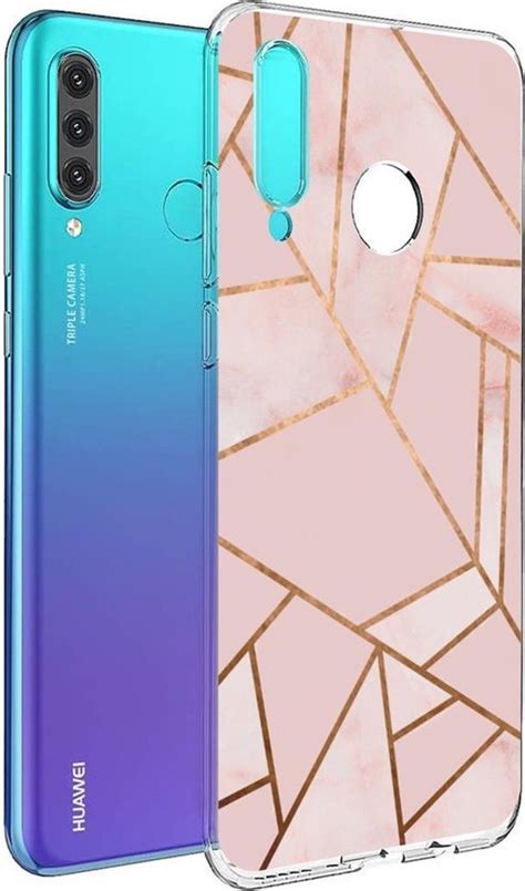 Imoshion Design Voor De Huawei P Lite Hoesje Grafisch Koper Roze