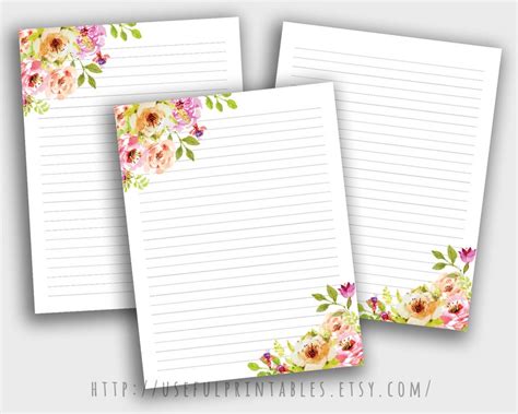 Letter Writing Set Printable Stationery Set And Writing Paper Etsy