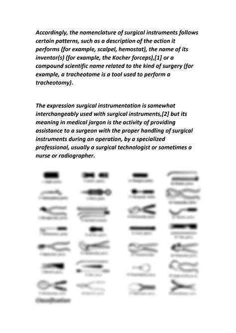 SOLUTION: Types of surgical instruments - Studypool