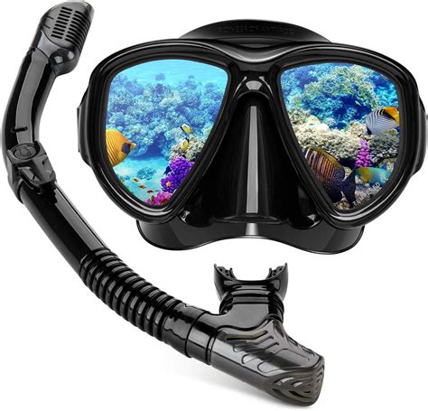 Diving Mask Hiearcool Diving Goggles Snorkel Set For Adults And Youth Panoramic