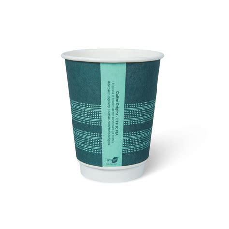 Compostable Double Wall Hot Paper Cup Oz Coffee Origins Series