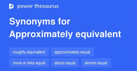 Approximately Equivalent synonyms - 75 Words and Phrases for ...