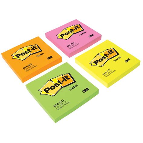 Post it Bloco Notas Aderentes 76 x 76 mm Amarelo Néon 100 folhas