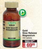 Gold Slow Release Magnesium Tablets Offer At Dis Chem