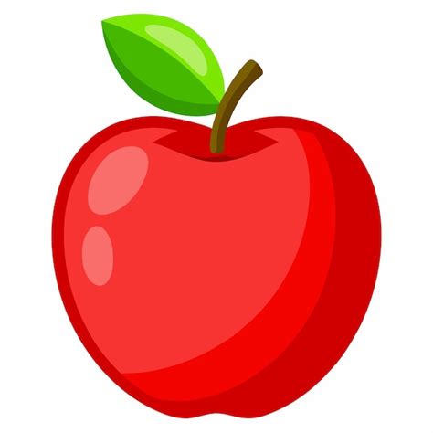 A Red Apple With A Green Leaf On It Premium Ai Generated Vector