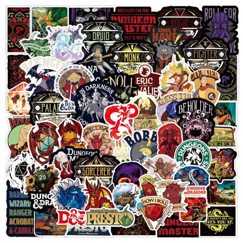 50 Dnd Stickers Dungeons and Dragons Stickers Graffiti - Etsy