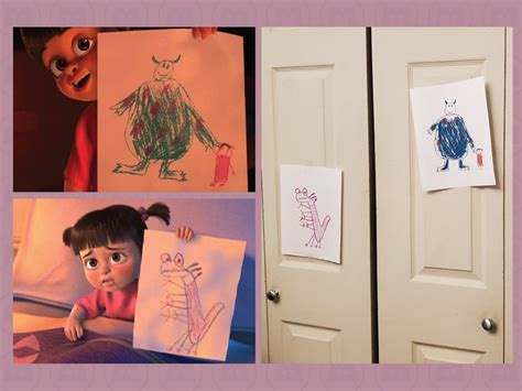 Monsters Inc Boo S Drawings Of Sully Mike And Randall Etsy