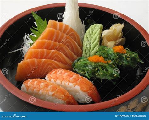 Sashimi Sushi Combo 1 Stock Image Image Of Leaf Japan 17392325