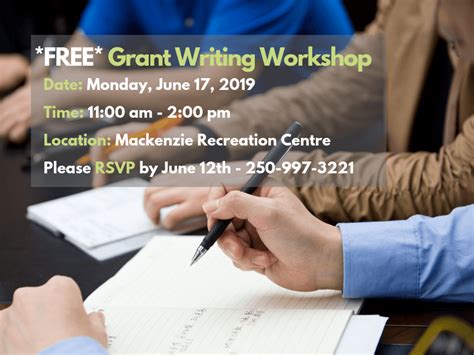 Free Grant Writing Workshop Mackenzie Bc