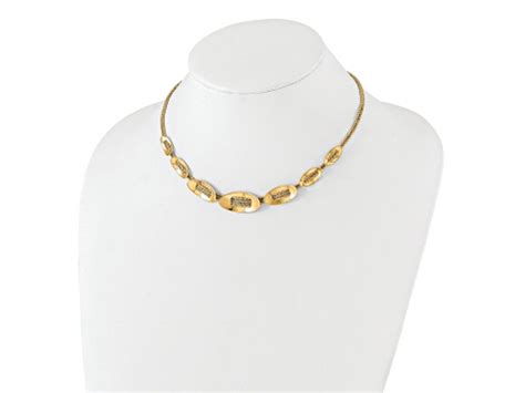 K Yellow Gold Polished And Textured Fancy Plus Inch Ext Necklace