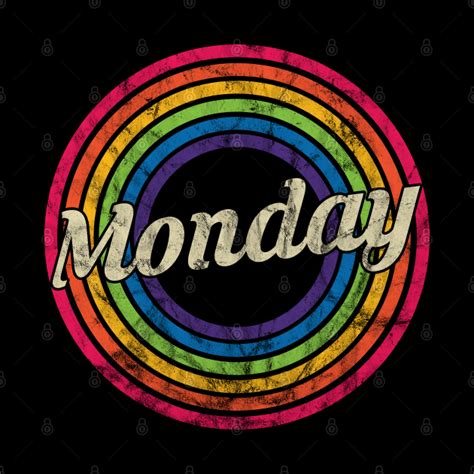 Monday Retro Rainbow Faded Style Monday Pillow Teepublic