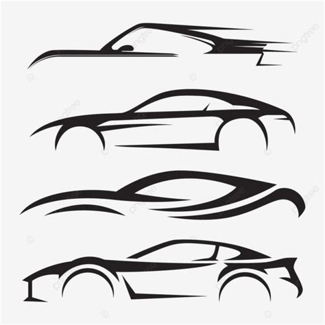 Colección De Logotipos De Siluetas De Coches Vector PNG dibujos