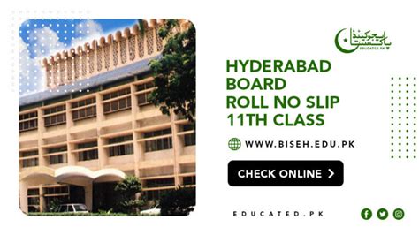 Fa Fsc St Year Roll Number Slip Bise Hyderabad Board