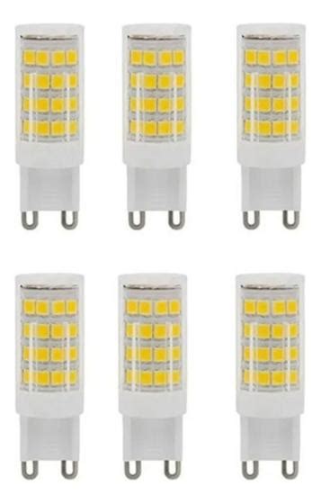 Kit 6 Lâmpada Led G9 5w 3000k Bivolt Halopin Bipino Amarela Branco