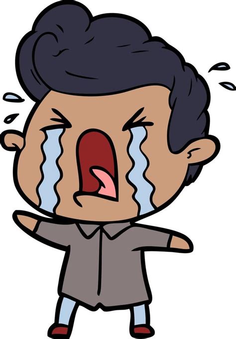 Cartoon Crying Man 12540969 Vector Art At Vecteezy