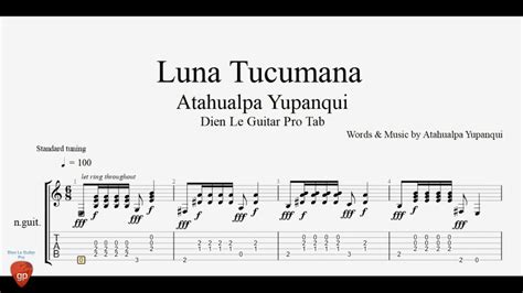 Atahualpa Yupanqui Luna Tucumana Guitar Lesson Tabs YouTube