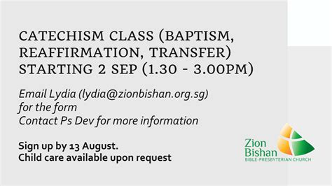 Catechism Class | Zion Bishan Bible-Presbyterian Church