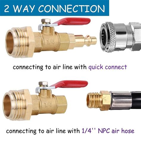 Brass Quick Connect Plug Male Ball Valve Blowout Adapter Kit Rv