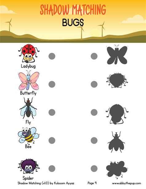 Shadow Matching Bugs | Free Printable Puzzle Games