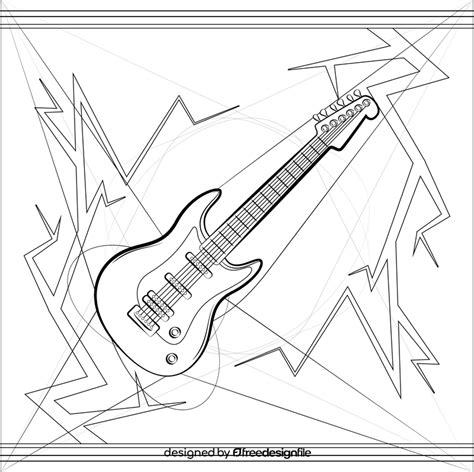 Electric guitar black and white vector free download