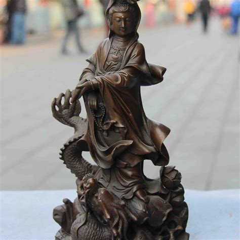 Chin S Fane Bronze Cobre Passeio Drag O Guan Yin Kwan Yin Boddhisattva