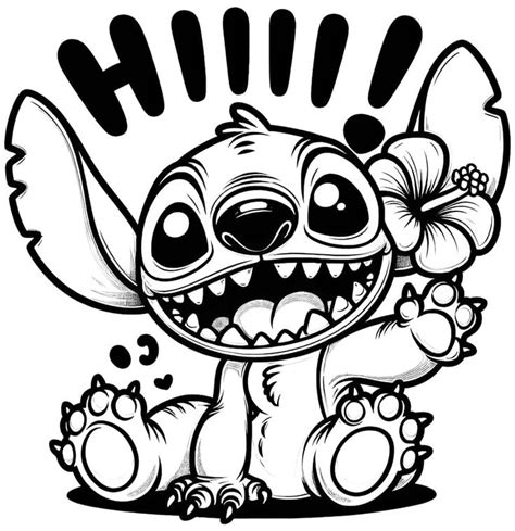 Stitch Coloring Easy Printable In Stitch Coloring Pages