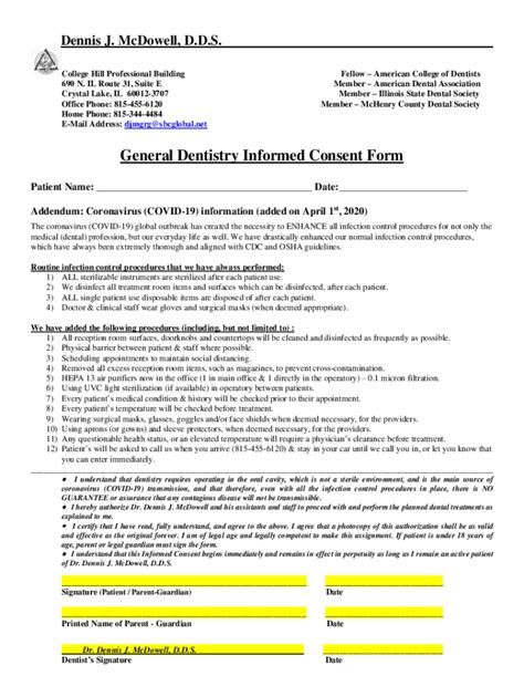 Fillable Online General Dentistry Informed Consent Form Fax Email Print Pdffiller