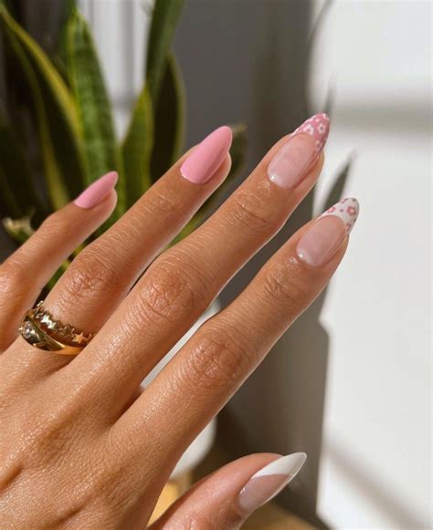 50 Trendy Pink Nails Thatre Perfect For Spring Pink Flower French