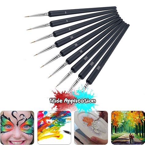 9 PCS Miniature Paint Brushes Kit, Fine Detail Painting Brush Micro ...