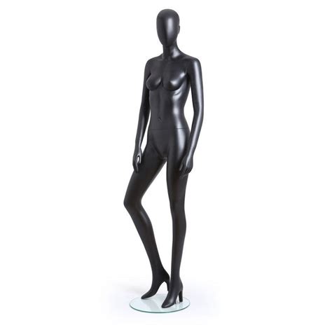 Mannequin femme tête sans visage noir mat