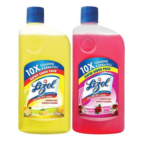 Lizol Disinfectant Surface Floor Cleaner Combo Citrus 975 Ml