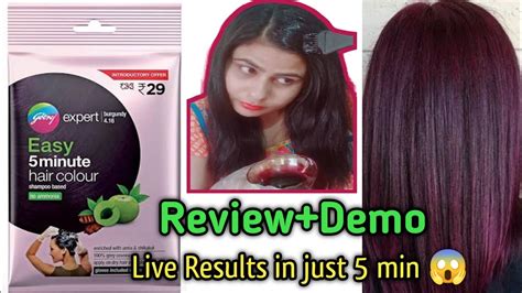 Godrej Expert Shampoo Hair Colour Reviewdemo Get Burgundy Hair